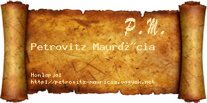 Petrovitz Maurícia névjegykártya